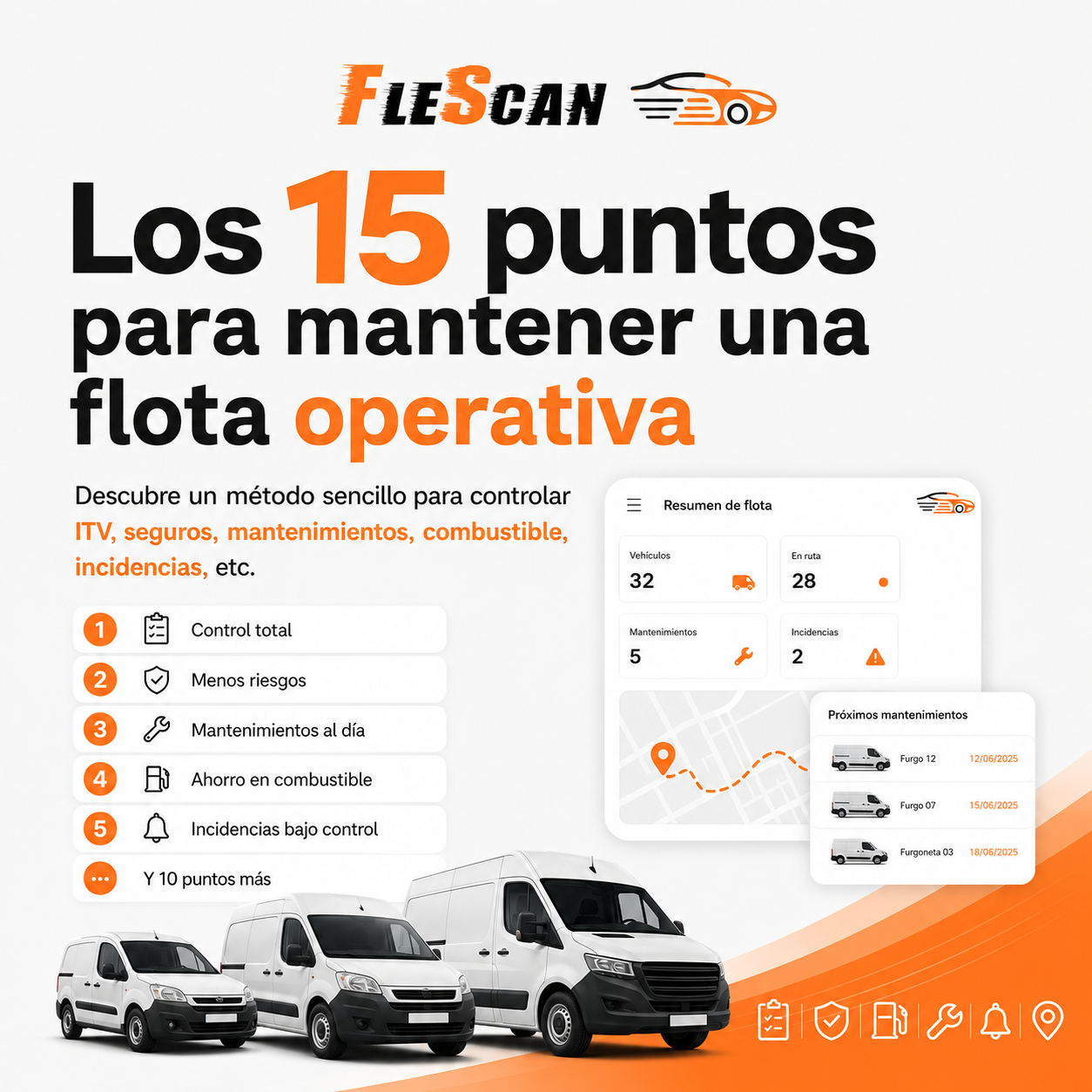 Portada de la guía Los 15 puntos para mantener una flota operativa